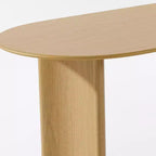 HomeRoots 67 Table à manger ovale à double pied en bois massif naturel