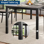 Table à manger longue industrielle pour 6-8 personnes, table de cuisine rectangulaire en bois avec cadre métallique robuste, style ferme moderne pour salle à manger et cuisine.