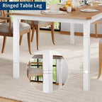 Table à manger longue industrielle pour 6-8 personnes, table de cuisine rectangulaire en bois avec cadre métallique robuste, style ferme moderne pour salle à manger et cuisine.