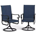 Outdoor Glider Rocker Patio Chairs Set of 2. Black Metal Frame Textilene Dining Chairs. All Weather High Back Outside Furniture for Yard Porch. Brown