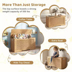 Banc de rangement pour enfants Costway, coffre à jouets de 40" avec couvercle à charnière, 2 charnières métalliques et poignées latérales