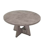 Table de salle à manger de ferme ronde MAYEERTY 47 pouces, table de cuisine rustique 4 places avec cadre en métal et plateau en MDF