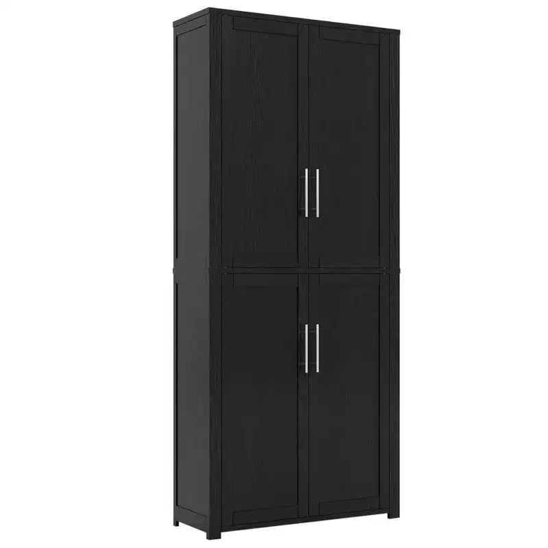 PexFix Armoire de cuisine autoportante avec 4 portes et étagères réglables, organisateur de rangement utilitaire au sol