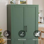 PexFix Armoire de cuisine autoportante avec 4 portes et étagères réglables, organisateur de rangement utilitaire au sol