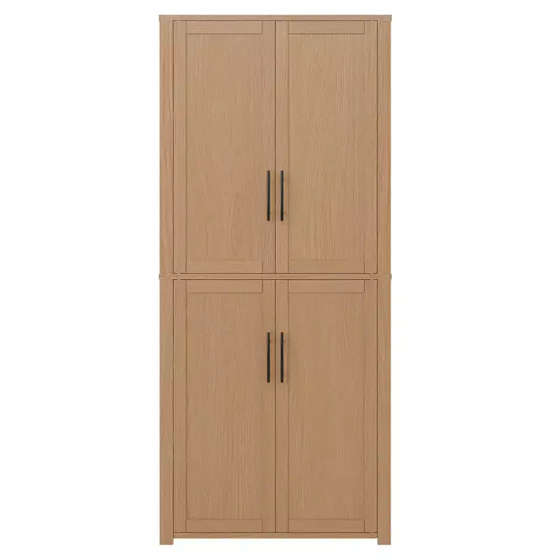 PexFix Armoire de cuisine autoportante avec 4 portes et étagères réglables, organisateur de rangement utilitaire au sol