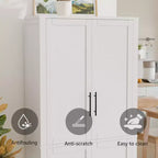 PexFix Armoire de cuisine autoportante avec 4 portes et étagères réglables, organisateur de rangement utilitaire au sol