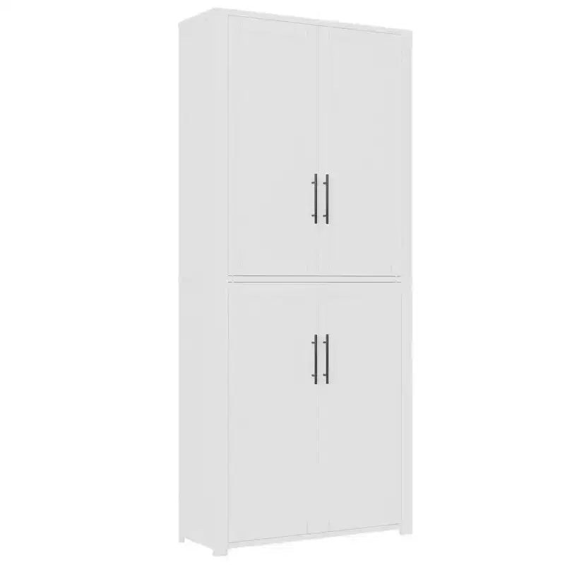 PexFix Armoire de cuisine autoportante avec 4 portes et étagères réglables, organisateur de rangement utilitaire au sol