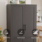 PexFix Armoire de cuisine autoportante avec 4 portes et étagères réglables, organisateur de rangement utilitaire au sol