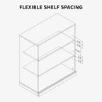 PexFix Armoire de cuisine autoportante avec 4 portes et étagères réglables, organisateur de rangement utilitaire au sol