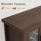 Meuble TV de 65 po pour téléviseurs jusqu'à 70 po – Meuble de divertissement moderne du milieu du siècle avec 2 portes vitrées et 3 tiroirs – Console multimédia en bois