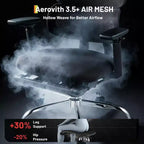 Chaise de bureau ergonomique en maille, Chaise de bureau à dossier haut avec support lombaire réglable 136 kg, Accoudoirs relevables 4D, Dossier inclinable sur 3 niveaux, Appuie-tête 3D, Roues en PU
