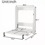 Lit escamotable vertical en bois queen size Clihome, lit mural escamotable, armoire lit escamotable