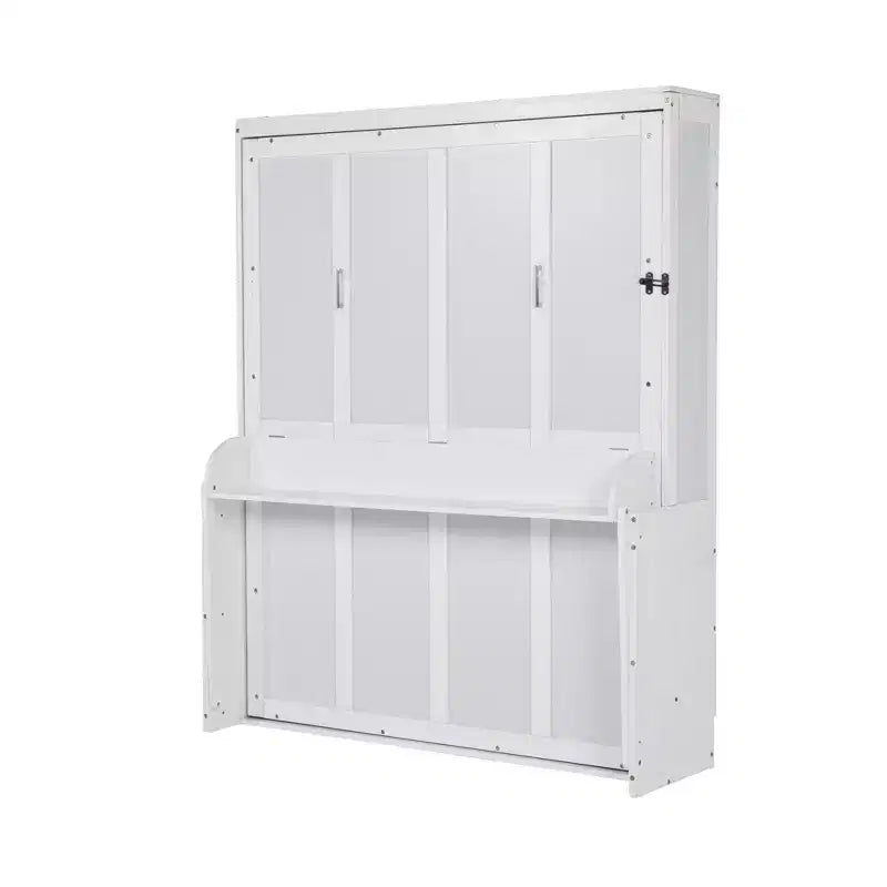 Lit escamotable vertical en bois queen size Clihome, lit mural escamotable, armoire lit escamotable