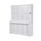 Lit escamotable vertical en bois queen size Clihome, lit mural escamotable, armoire lit escamotable
