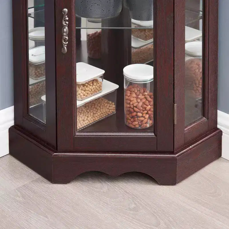 Meuble TV MAYEERTY pour salon en MDF + verre trempé, 3 tiroirs à fermeture amortie, étagères ouvertes