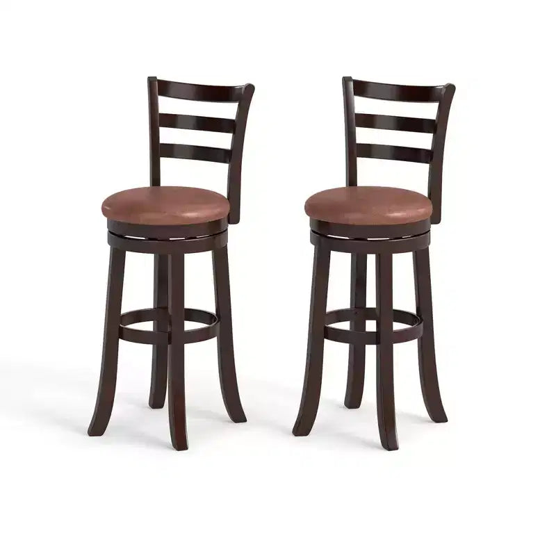 Costway Lot de 2/4 tabourets de bar pivotants de 76 cm de hauteur avec dossier, siège en similicuir pour pub