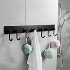 Porte-clés mural, 6 rangées, en acier inoxydable, avec adhésif, sans perçage, organiseur doré pour clés, manteaux, serviettes, chapeaux