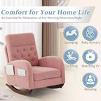 Fauteuil à bascule rembourré rose Karl Home