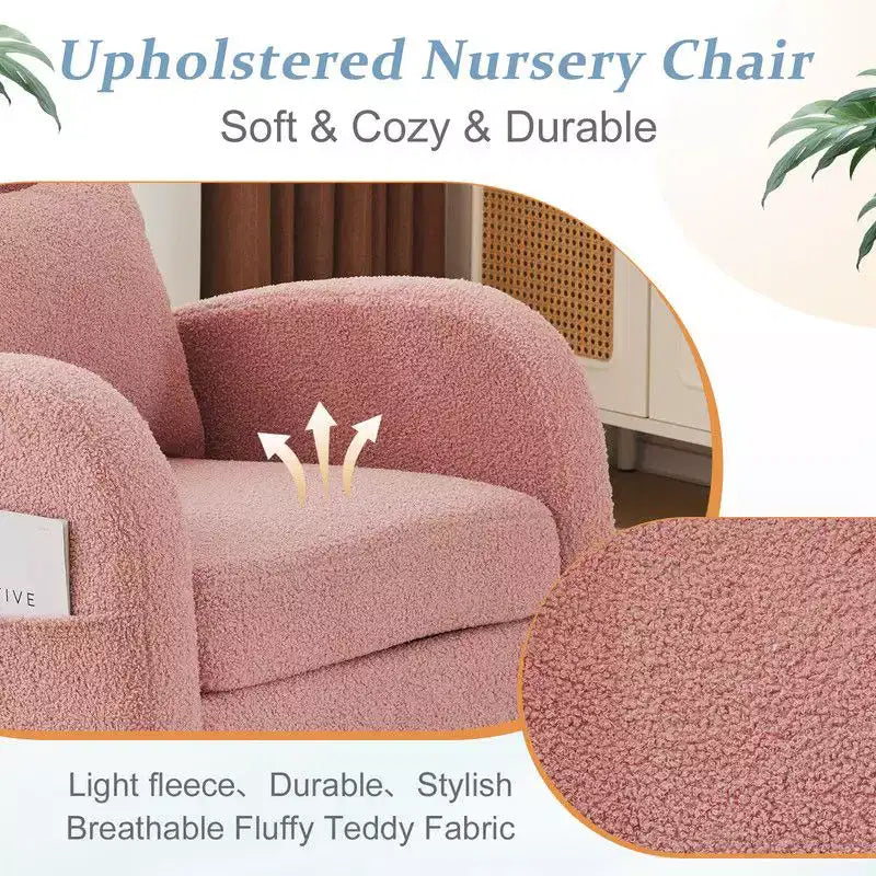 Fauteuil à bascule rembourré rose Karl Home
