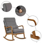 Fauteuil à bascule rembourré gris Karl Home