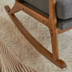 Fauteuil à bascule rembourré gris Karl Home