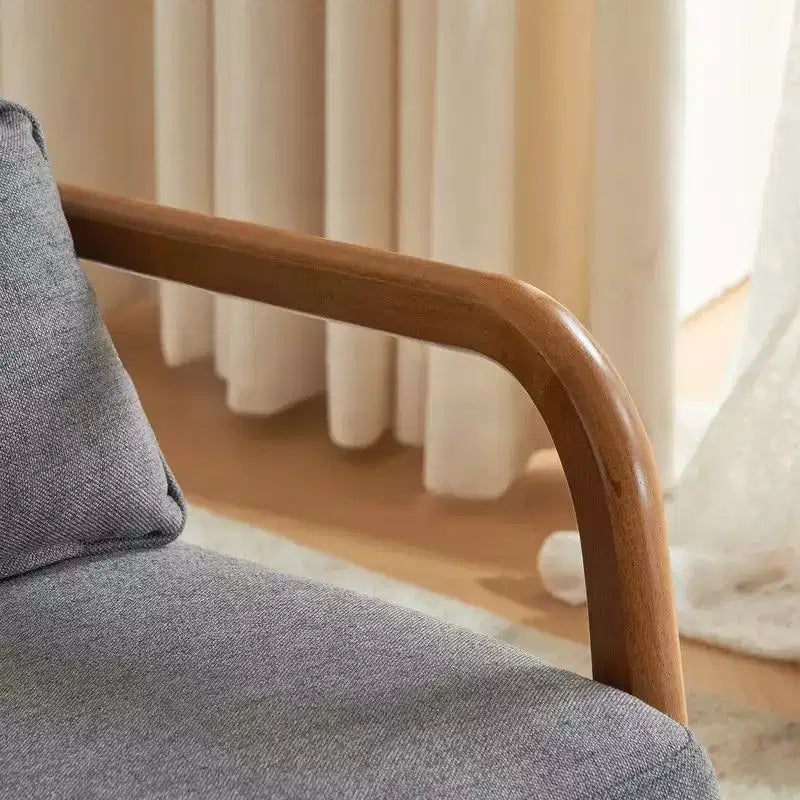 Fauteuil à bascule rembourré gris Karl Home