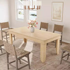 Table de salle à manger de style ferme pour 4 à 6 personnes, table de cuisine rectangulaire de 160 cm avec cadre en bois et finition marron pour la salle à manger