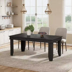 Table de salle à manger de style ferme pour 4 à 6 personnes, table de cuisine rectangulaire de 160 cm avec cadre en bois et finition marron pour la salle à manger
