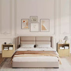 Design Cannelé | Table de Chevet en Chêne de 58 cm | Table de Chevet Moderne en Bois Imperméable avec Tiroir et Rangement | Meuble de Chambre à Coucher | Couleur Chêne Clair | Lot de 2