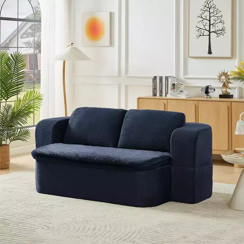 Canapé-lit convertible, futon pliable avec 2 coussins de dossier pour salon, aucun assemblage requis - ModernLuxe