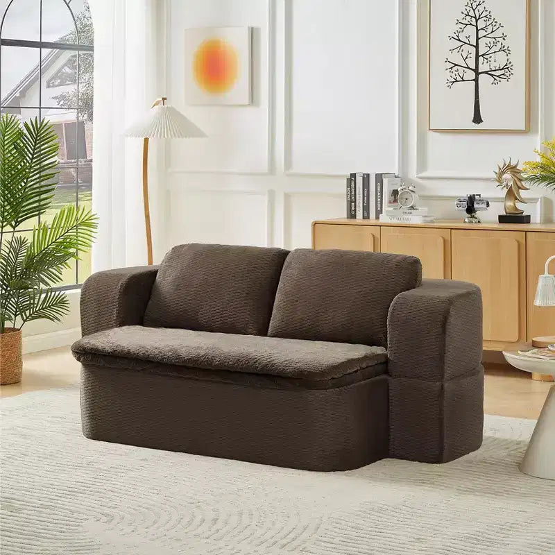 Canapé-lit convertible, futon pliable avec 2 coussins de dossier pour salon, aucun assemblage requis - ModernLuxe