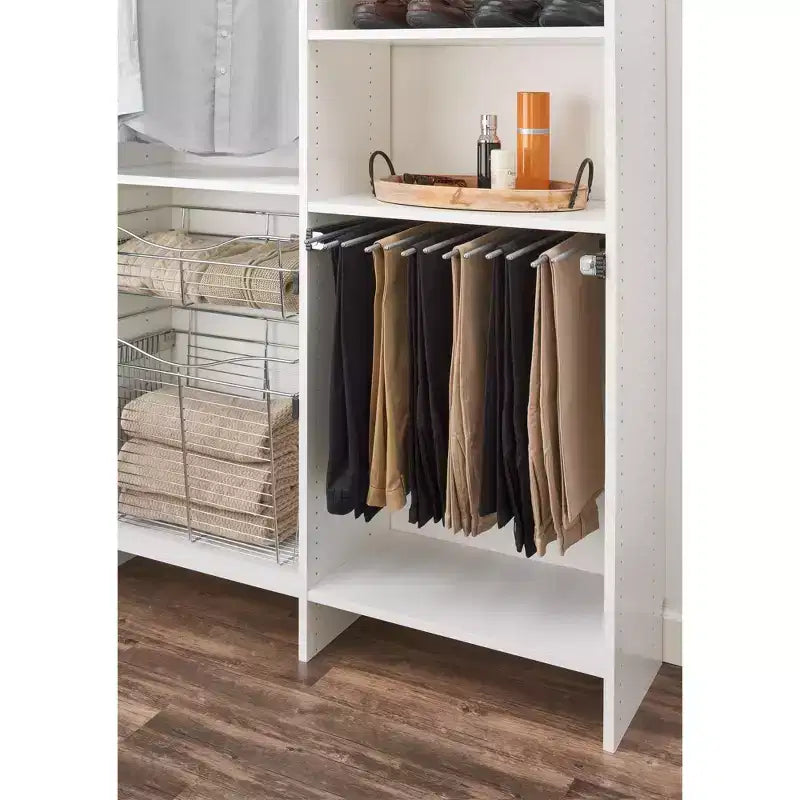 Rev-A-Shelf 24 Glissière pour cadre en fil métallique, capacité 9 pantalons, pour gain de place et organisation de placard, Chrome, PSC-2414CR