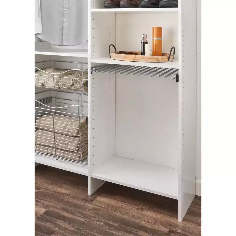 Rev-A-Shelf 24 Glissière pour cadre en fil métallique, capacité 9 pantalons, pour gain de place et organisation de placard, Chrome, PSC-2414CR