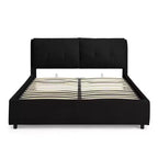 Cadre de lit plateforme de rangement ModernLuxe Queen/King, lit capitonné en chenille avec tête de lit moelleuse