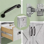 Meuble de salle de bain de 76 cm avec lavabo en céramique, meuble de salle de bain sur pied de style ferme avec 2 portes et 1 tiroir