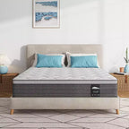 Serweet 8 5-Zone Motion Isolation Cooling Hybrid Mattress Heavier Coils for Durable Support -Medium Firm- Compatible with Platform Bed