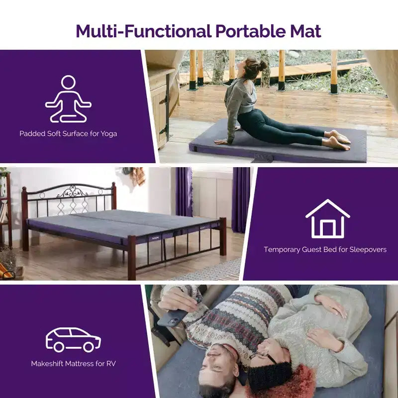Matelas d'extérieur Sersper 4 pouces pour camping et VR avec poche latérale, imperméable, portable, pliant