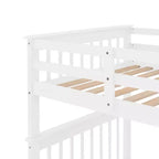 Lit superposé jumeau sur jumeau Luxystar avec escalier de rangement et clôture pour appartement et dortoir
