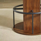 GDFStudio Yuna Ensemble moderne de 3 pièces table de bar ronde et tabourets en bois avec repose-pieds en métal
