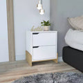 This Luss Nightstand, Bedside Table with 2-Drawers combines contemporary style with smart storage solutions, creating a space saving furniture.