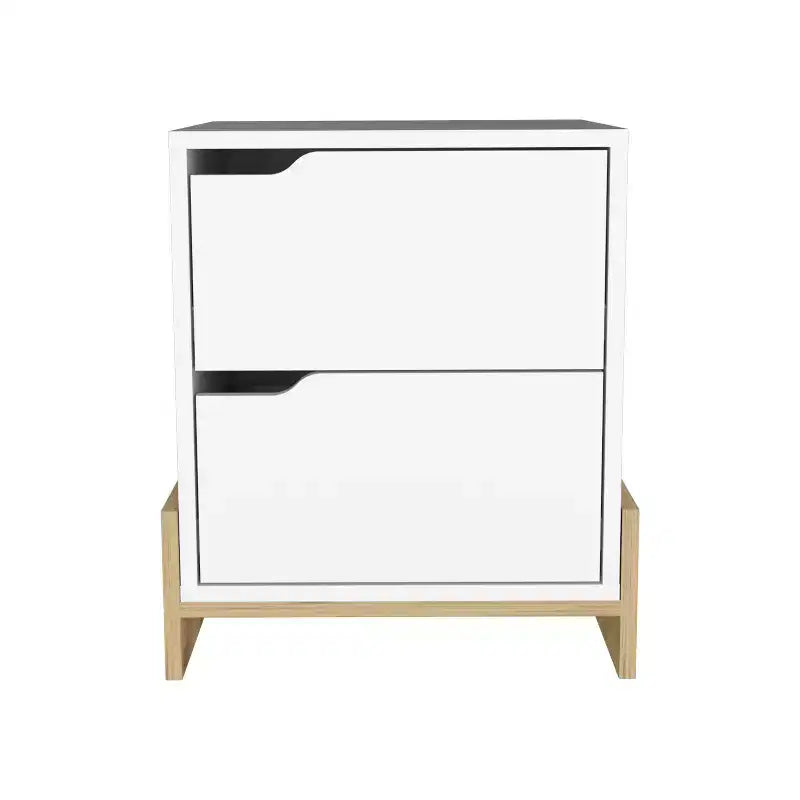 Cette table de chevet Luss à 2 tiroirs allie un style contemporain à des solutions de rangement astucieuses, créant ainsi un meuble peu encombrant.