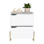 Cette table de chevet Luss à 2 tiroirs allie un style contemporain à des solutions de rangement astucieuses, créant ainsi un meuble peu encombrant.