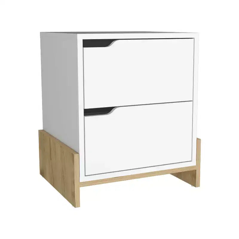 Cette table de chevet Luss à 2 tiroirs allie un style contemporain à des solutions de rangement astucieuses, créant ainsi un meuble peu encombrant.
