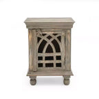 Table de chevet fonctionnelle et élégante en bois gris antique pour chambre à coucher ou salon