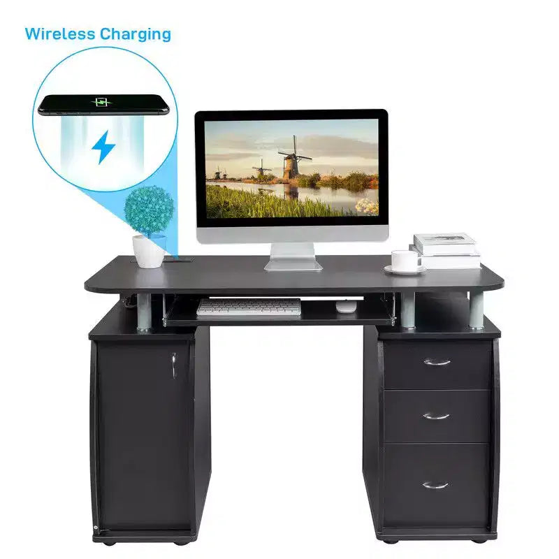 Karlhome Bureau informatique 45 pouces avec 3 tiroirs