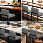 Tabourets de bar hauteur comptoir, lot de 2, chaises de bar intérieures en similicuir, style moderne du milieu du siècle, nettoyage facile