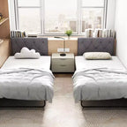 Tête de lit rembourrée Costway pour lit jumeau avec revêtement en tissu réglable en hauteur