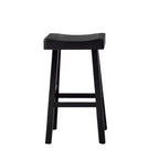 Royal Hampton – Lot de 2 tabourets de bar, assise en selle, bois massif noir style ferme