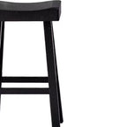 Royal Hampton – Lot de 2 tabourets de bar, assise en selle, bois massif noir style ferme