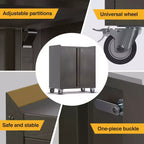 AOBABO Armoire de rangement à dossiers en acier verrouillable avec étagères réglables et roulettes pour l'organisation à la maison, à l'école, au bureau et dans le garage, Noir